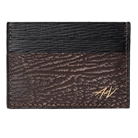 Natural Shark Leather Card Case – Classy Cocoa Brown Color - Picture 1 of 4
